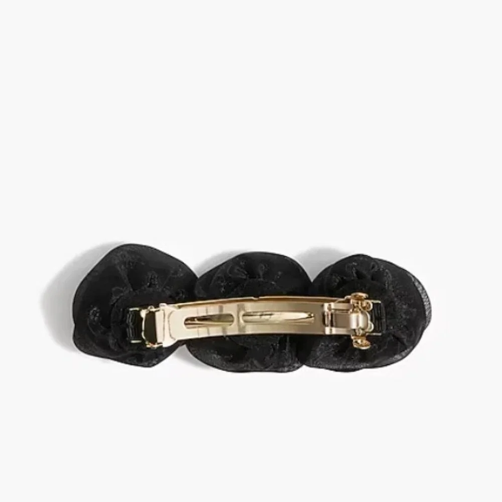 J. Crew Black Organza Rosette Barrette/NWT